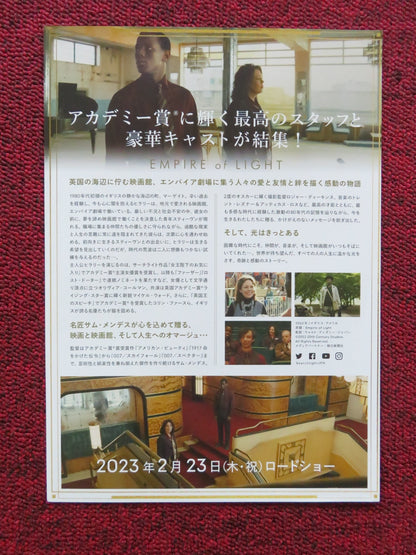 EMPIRE OF LIGHT- B  JAPANESE CHIRASHI (B5) POSTER OLIVIA COLMAN COLIN FIRTH 2022