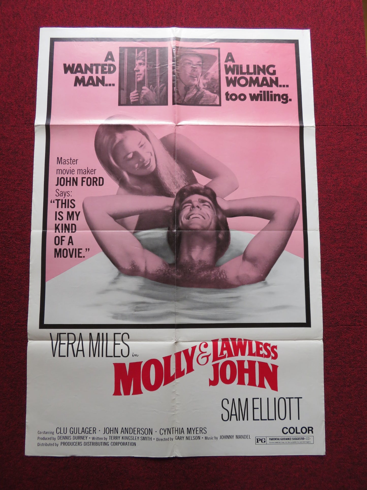 MOLLY & LAWLESS JOHN FOLDED US ONE SHEET POSTER VERA MILES 1972