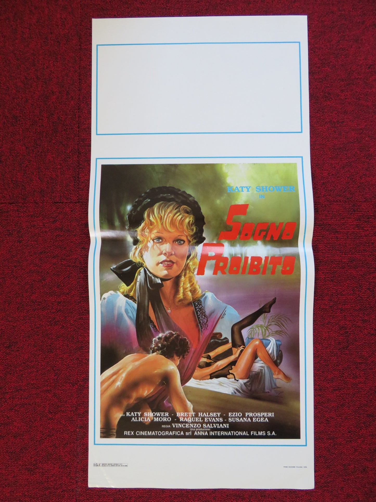 VELVET DREAMS ITALIAN LOCANDINA (27.5"x13") POSTER KATY SHOWER BRETT HALSEY 1988