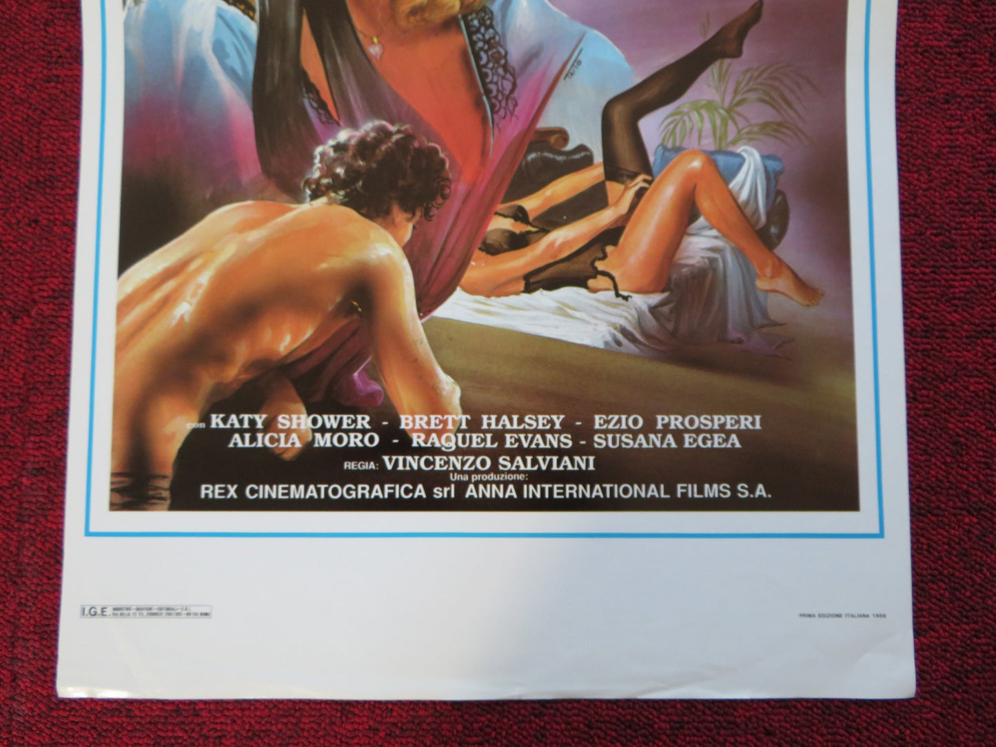 VELVET DREAMS ITALIAN LOCANDINA (27.5"x13") POSTER KATY SHOWER BRETT HALSEY 1988