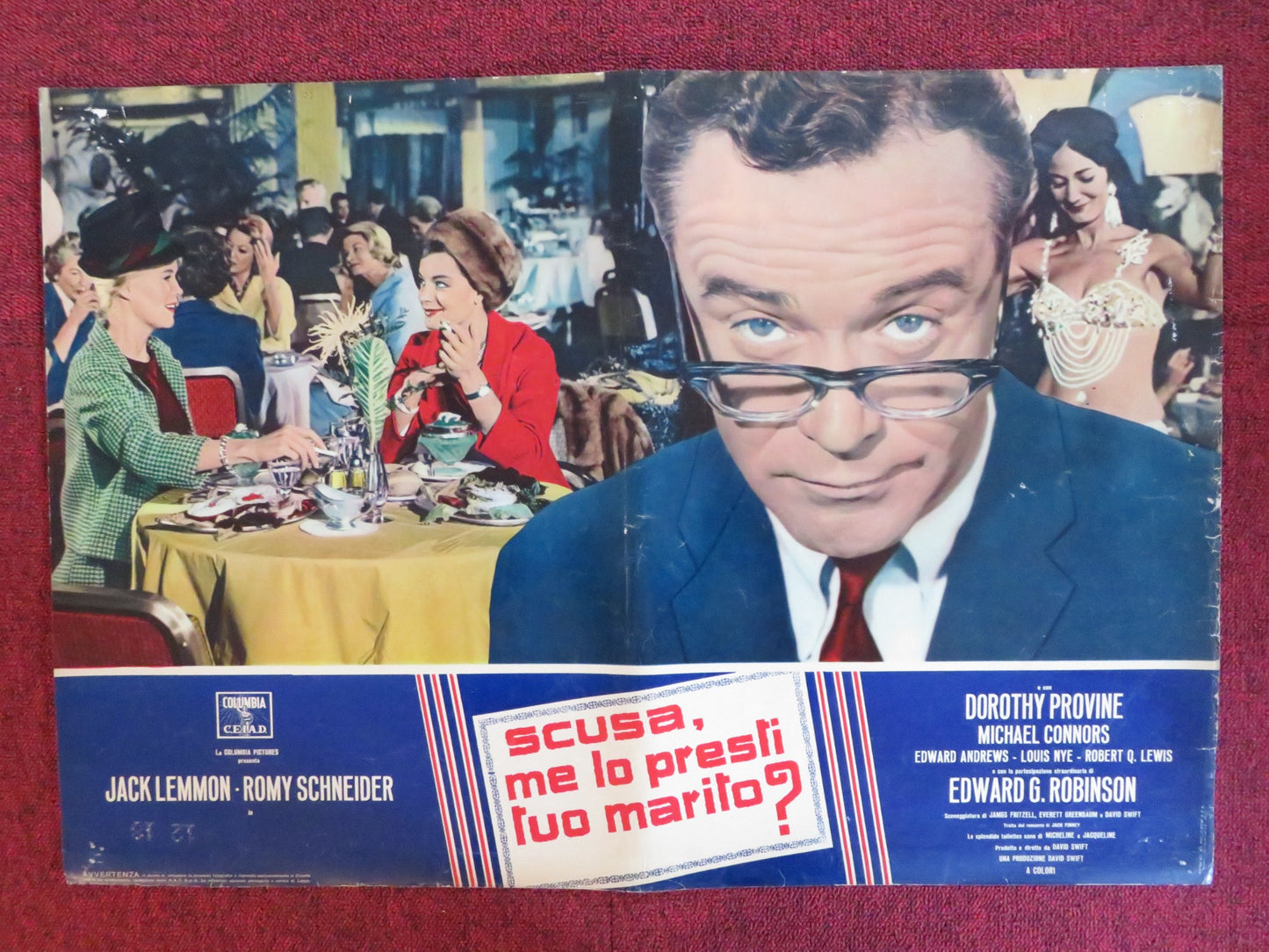 GOOD NEIGHBOR SAM - B ITALIAN FOTOBUSTA POSTER JACK LEMMON ROMY SCHNEIDER 1964