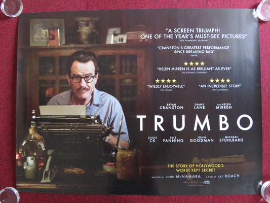 TRUMBO UK QUAD (30"x 40") ROLLED POSTER BRYAN CRANSTON MICHAEL STUHLBARG 2015