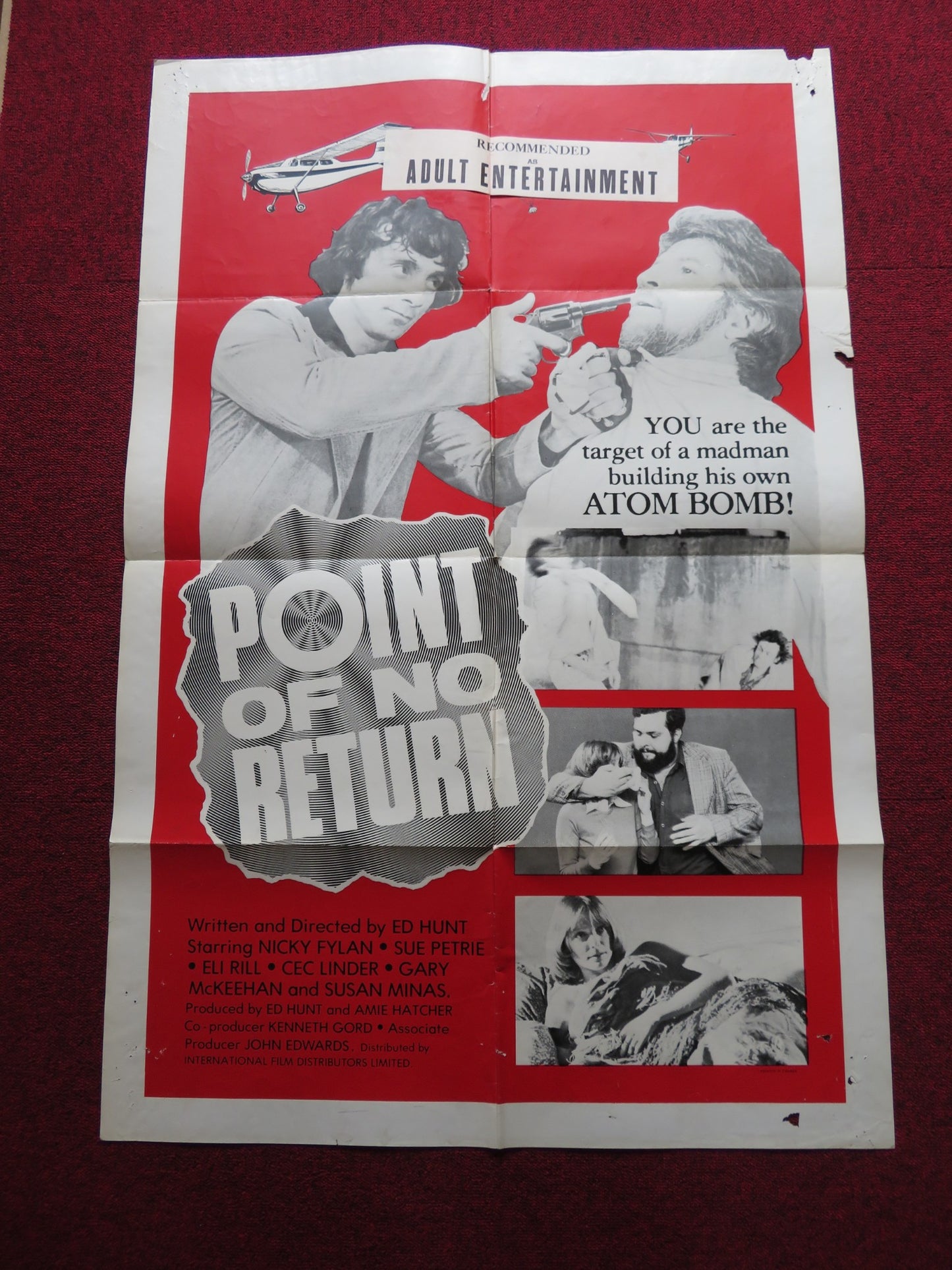 POINT OF NO RETURN FOLDED US ONE SHEET POSTER ED HUNT NICKY FYLAN 1976