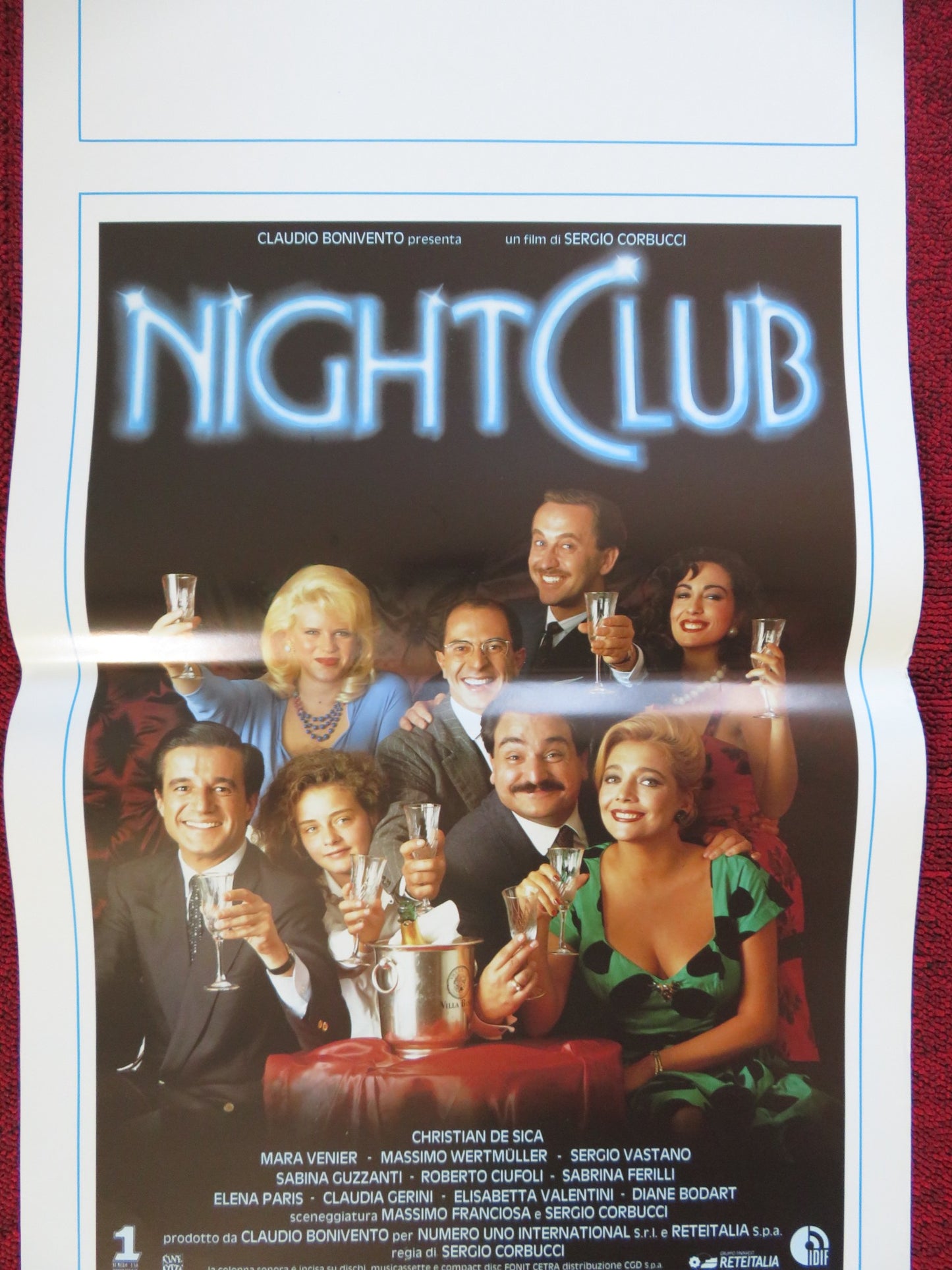 NIGHT CLUB ITALIAN LOCANDINA (27.5"x13") POSTER CHRISTIAN DE SICA 1989