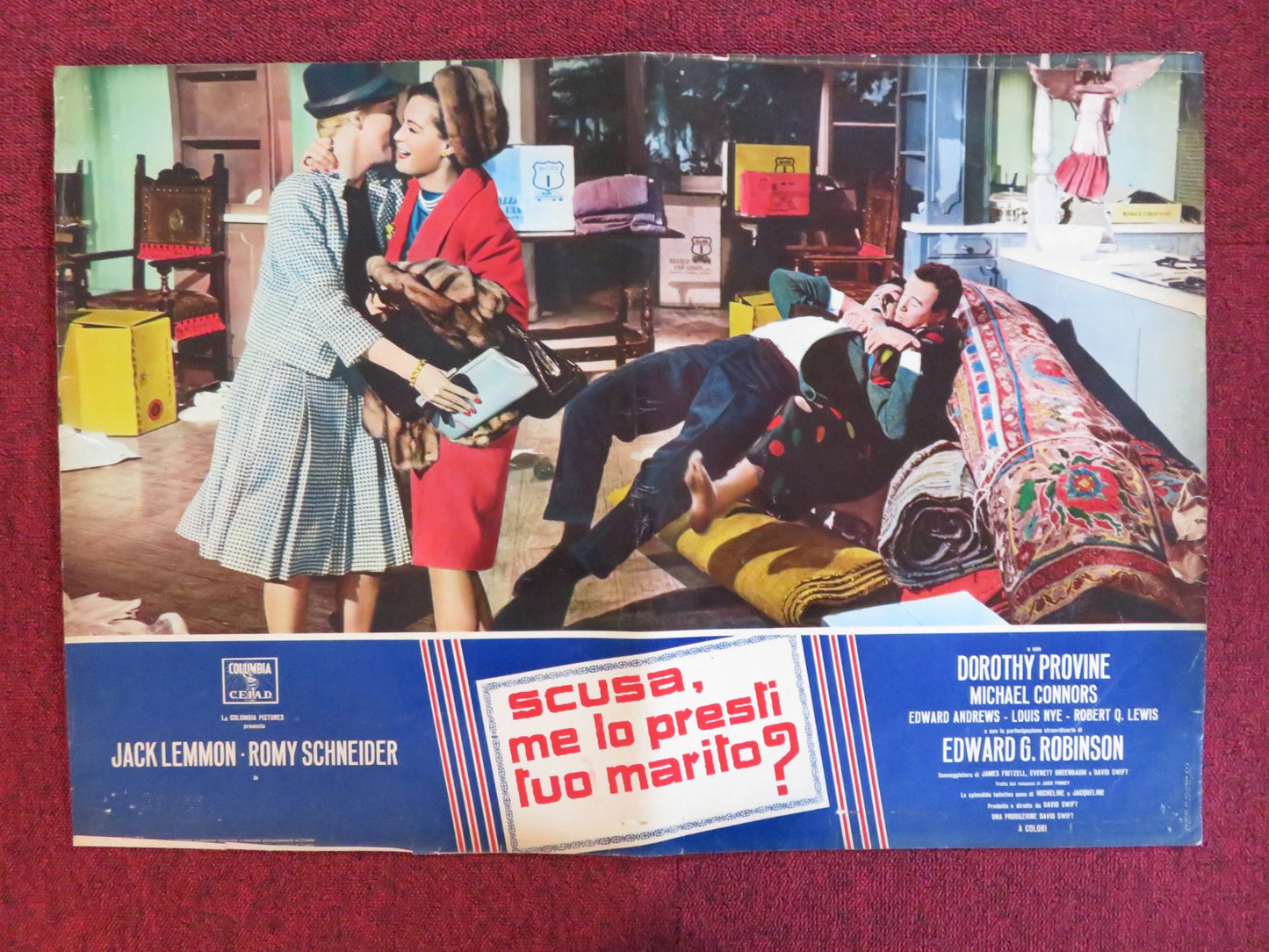 GOOD NEIGHBOR SAM - C ITALIAN FOTOBUSTA POSTER JACK LEMMON ROMY SCHNEIDER 1964