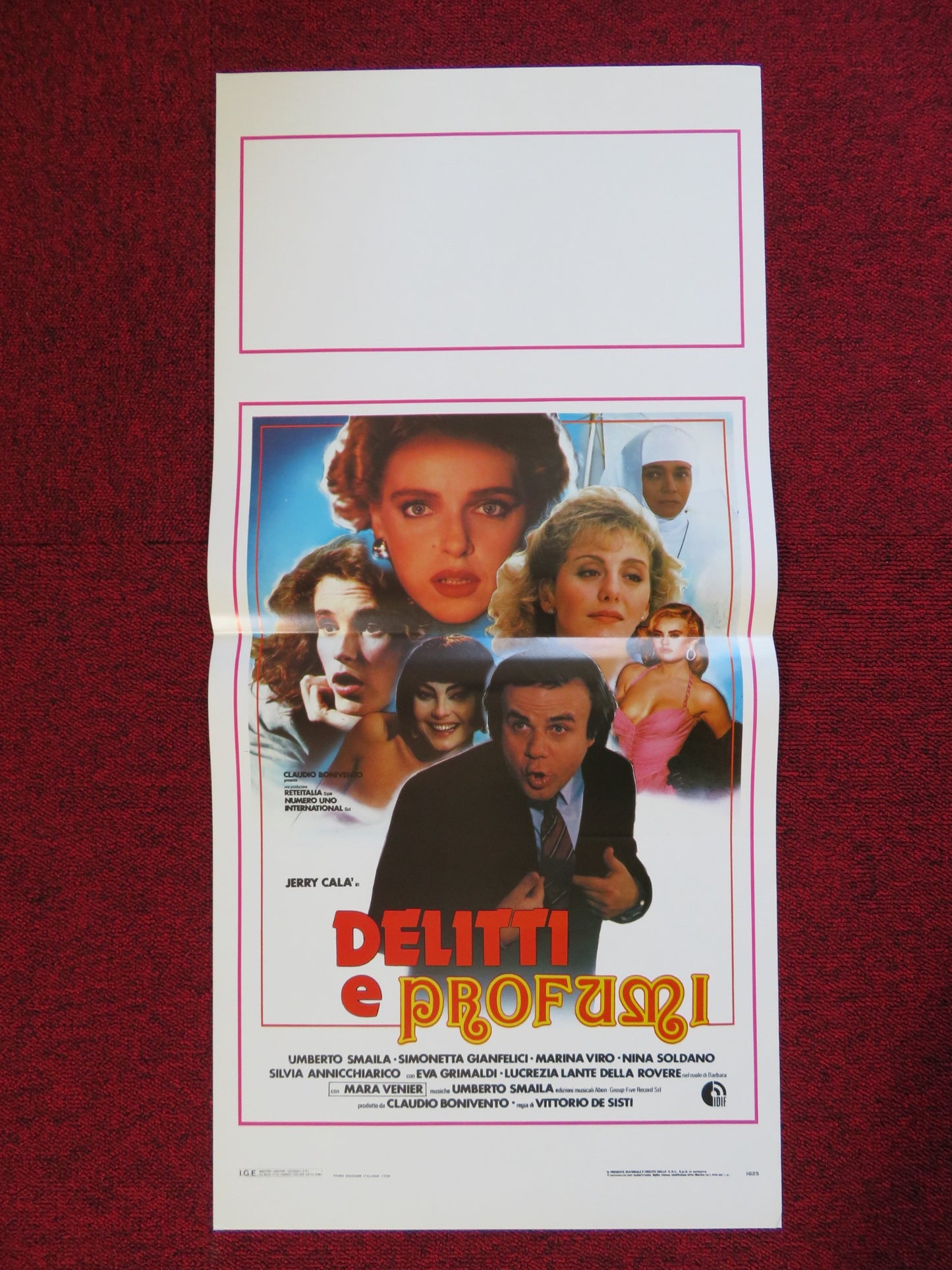 DELITTI E PROFUMI ITALIAN LOCANDINA (27.5"x13") POSTER JERRY CALA U. SMAILA 1988