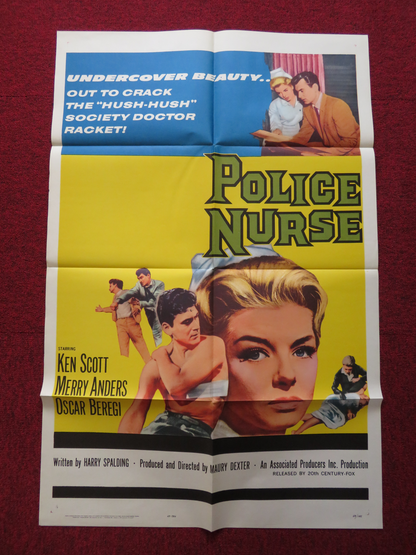 POLICE NURSE FOLDED US ONE SHEET POSTER KEN SCOTT MERRY ANDERS 1963