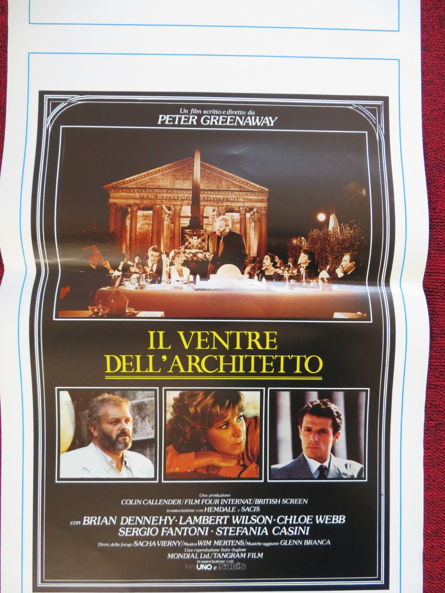 THE BELLY OF AN ARCHITECT ITALIAN LOCANDINA (27.5"x13") POSTER B. DENNEHY 1988