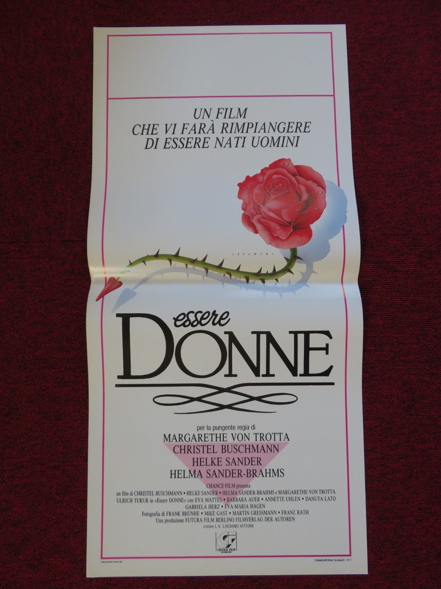 ESSERE DONNE ITALIAN LOCANDINA (27.5"x13") POSTER ULRICH TUKUR EVA MATTES 1988