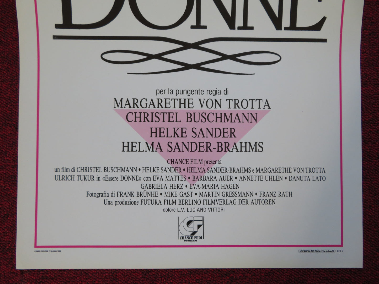 ESSERE DONNE ITALIAN LOCANDINA (27.5"x13") POSTER ULRICH TUKUR EVA MATTES 1988