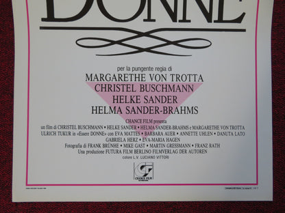 ESSERE DONNE ITALIAN LOCANDINA (27.5"x13") POSTER ULRICH TUKUR EVA MATTES 1988