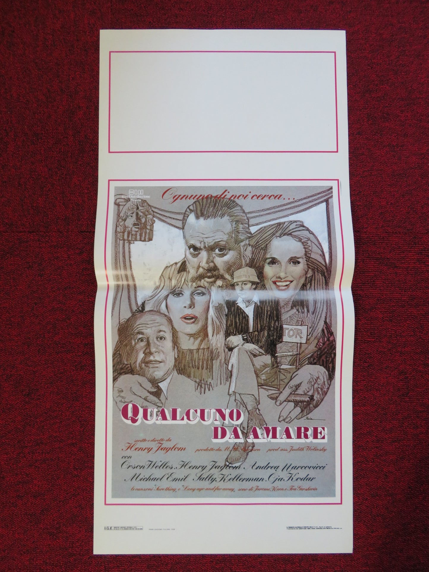 SOMEONE TO LOVE ITALIAN LOCANDINA (27.5"x13") POSTER ORSON WELLES H. JAGLOM 1988