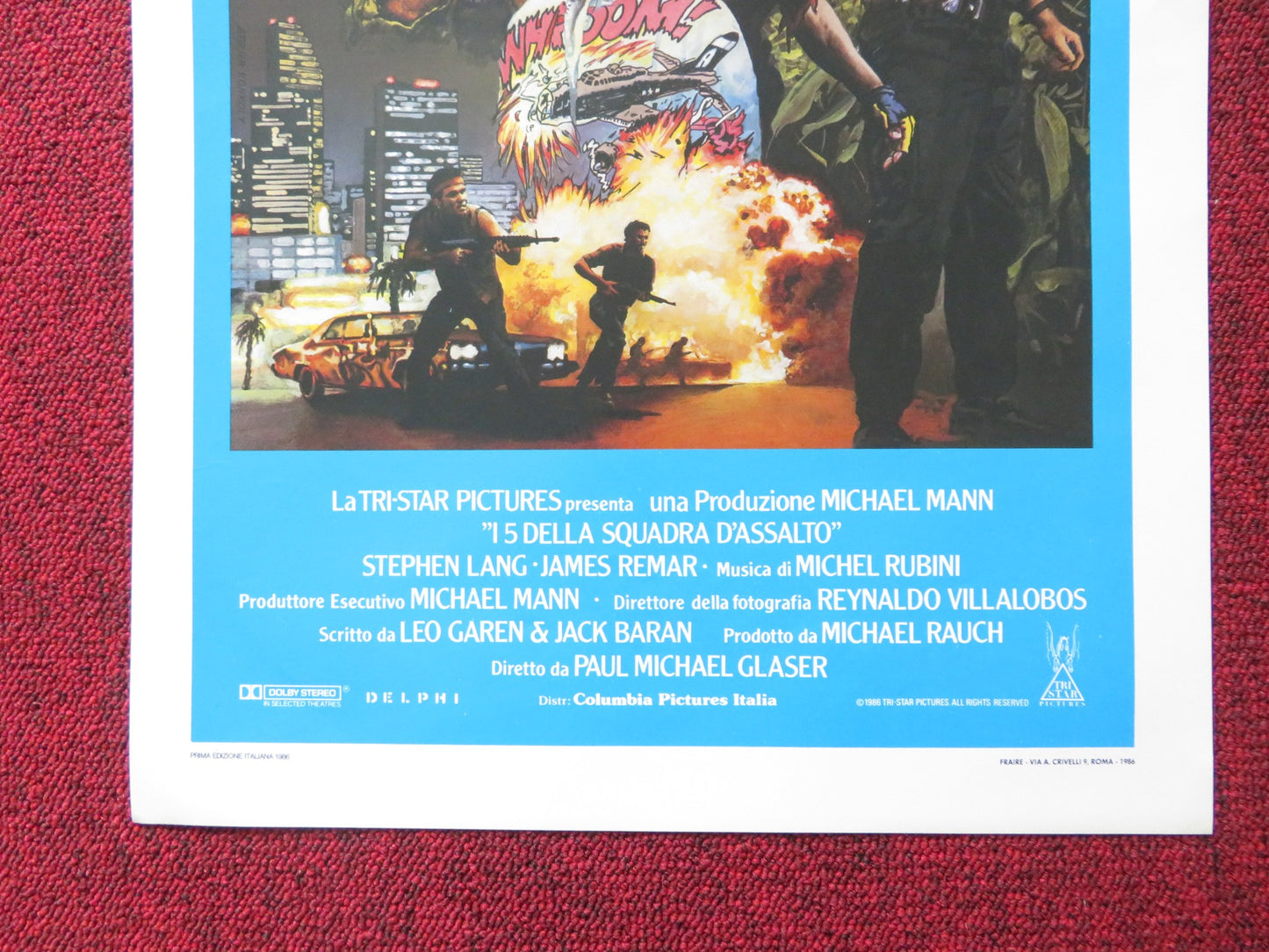 BAND OF THE HAND ITALIAN LOCANDINA POSTER STEPHEN LANG MICHAEL CARMINE 1986