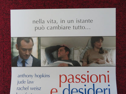 PASSIONI E DESIDERI ITALIAN LOCANDINA POSTER JUDE LAW ANTHONY HOPKINS 2011