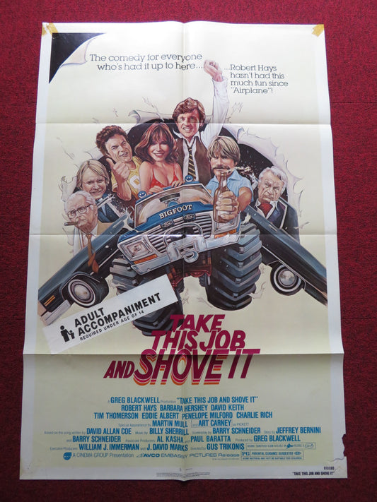 TAKE THIS JOB AND SHOVE IT FOLDED US ONE SHEET POSTER ROBERT HAYS A. CARNEY 1981