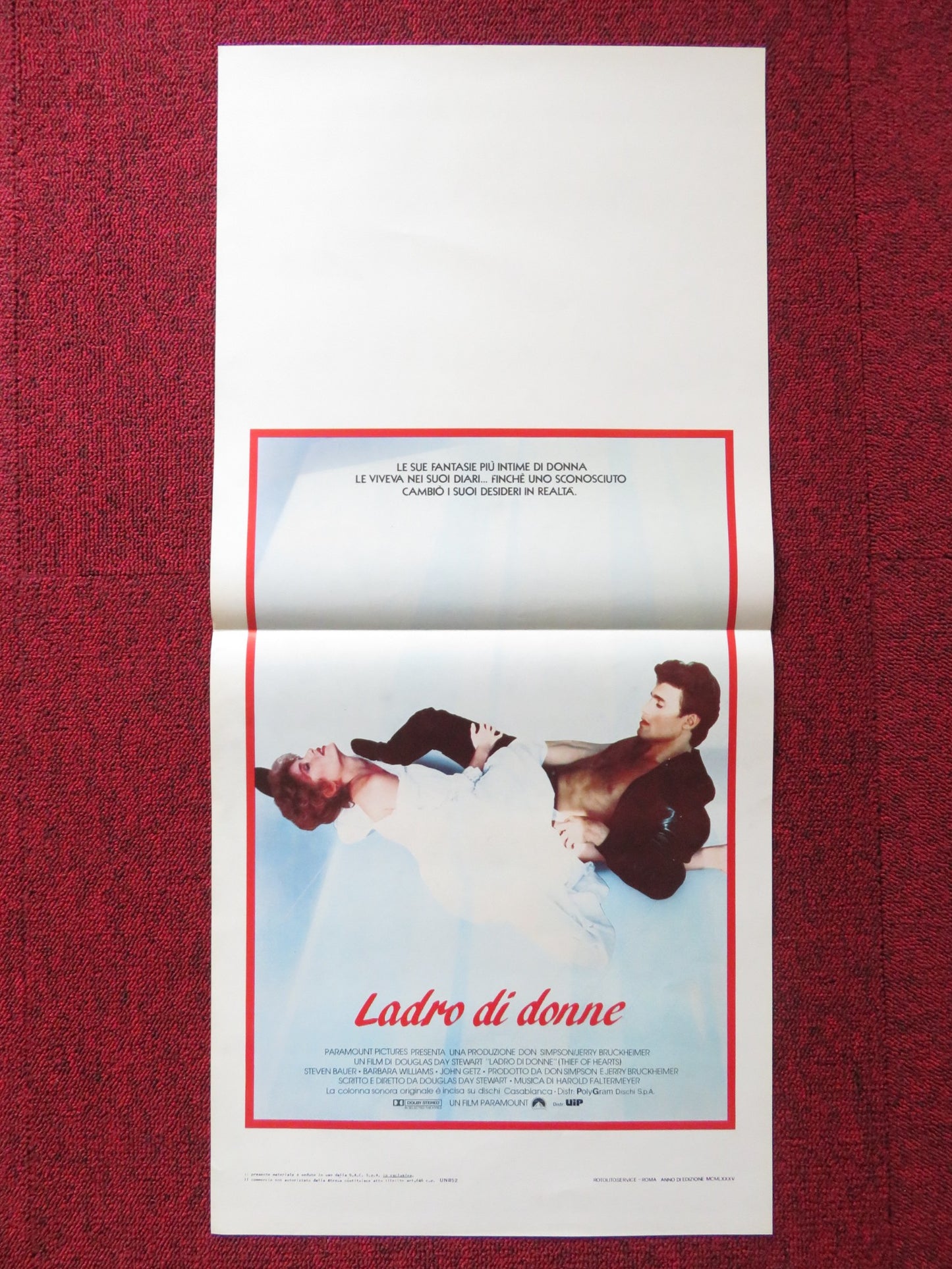 LADRO DI DONNE ITALIAN LOCANDINA POSTER STEVEN BAUER BARBARA WILLIAMS 1985