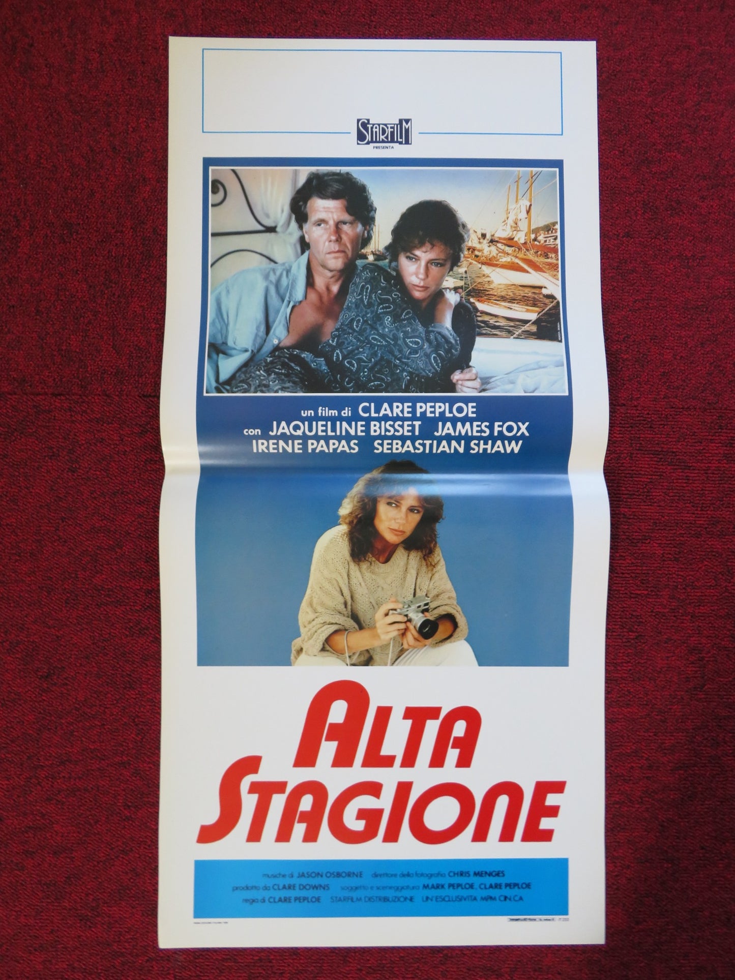 ALTA STAGIONE ITALIAN LOCANDINA (27.5"x13") POSTER JACQUELINE BISSET J. FOX 1988