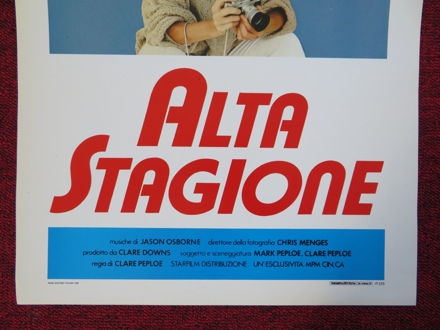 ALTA STAGIONE ITALIAN LOCANDINA (27.5"x13") POSTER JACQUELINE BISSET J. FOX 1988