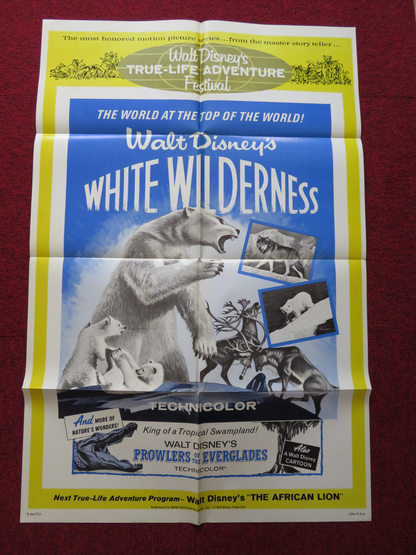 WHITE WILDERNESS FOLDED US ONE SHEET POSTER DISNEY WINSTON HIBLER 1964