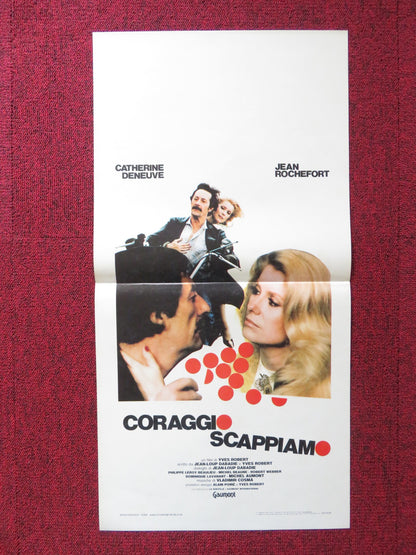 COURAGE FUYONS ITALIAN LOCANDINA POSTER CATHERINE DENEUVE JEAN ROCHEFORT 1979