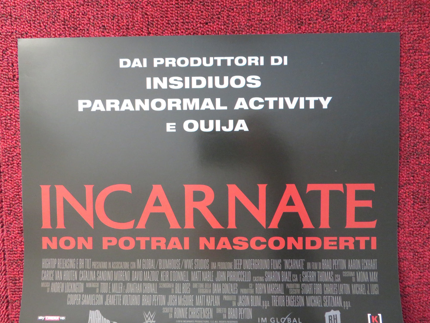 INCARNATE NONPOTRAI NASCONDERTI ITALIAN LOCANDINA POSTER AARON ECKHART 2016