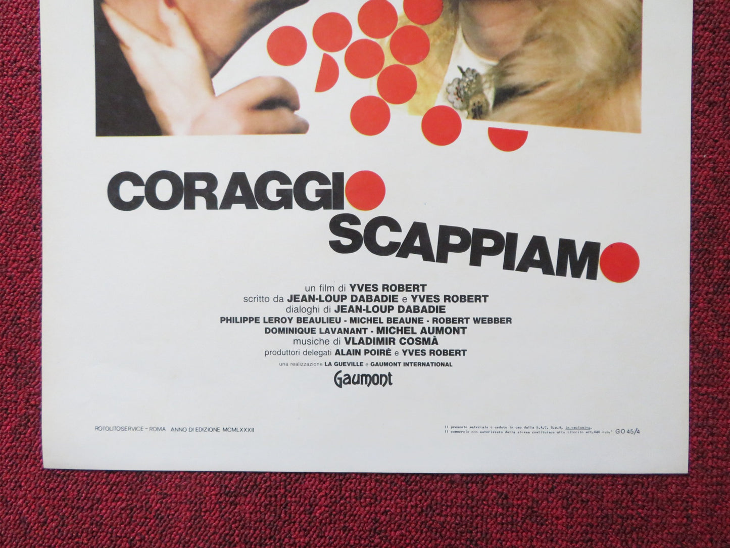 COURAGE FUYONS ITALIAN LOCANDINA POSTER CATHERINE DENEUVE JEAN ROCHEFORT 1979