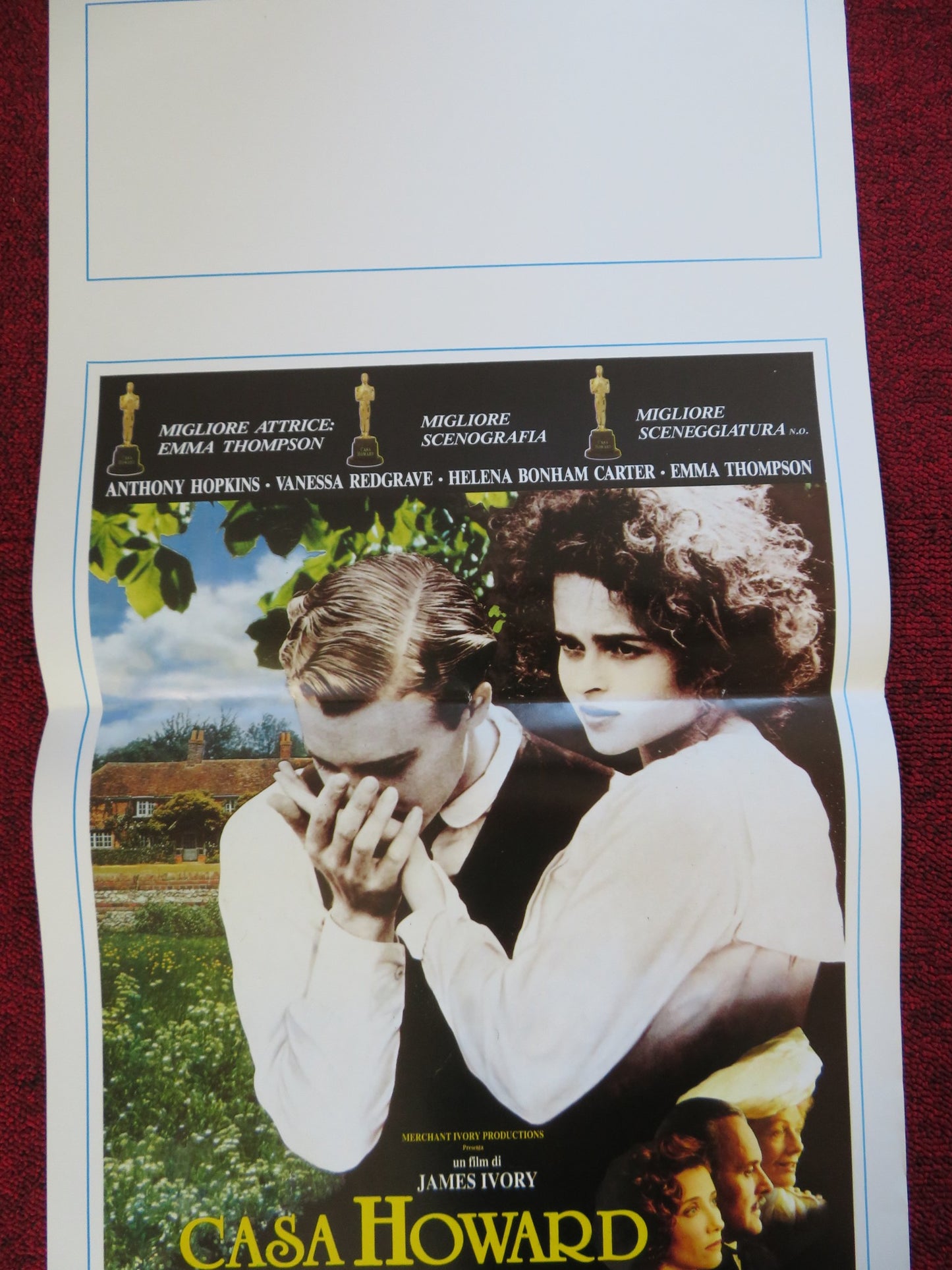 HOWARDS END ITALIAN LOCANDINA (27.5"x13") POSTER ANTHONY HOPKINS H.B.CARTER 1993