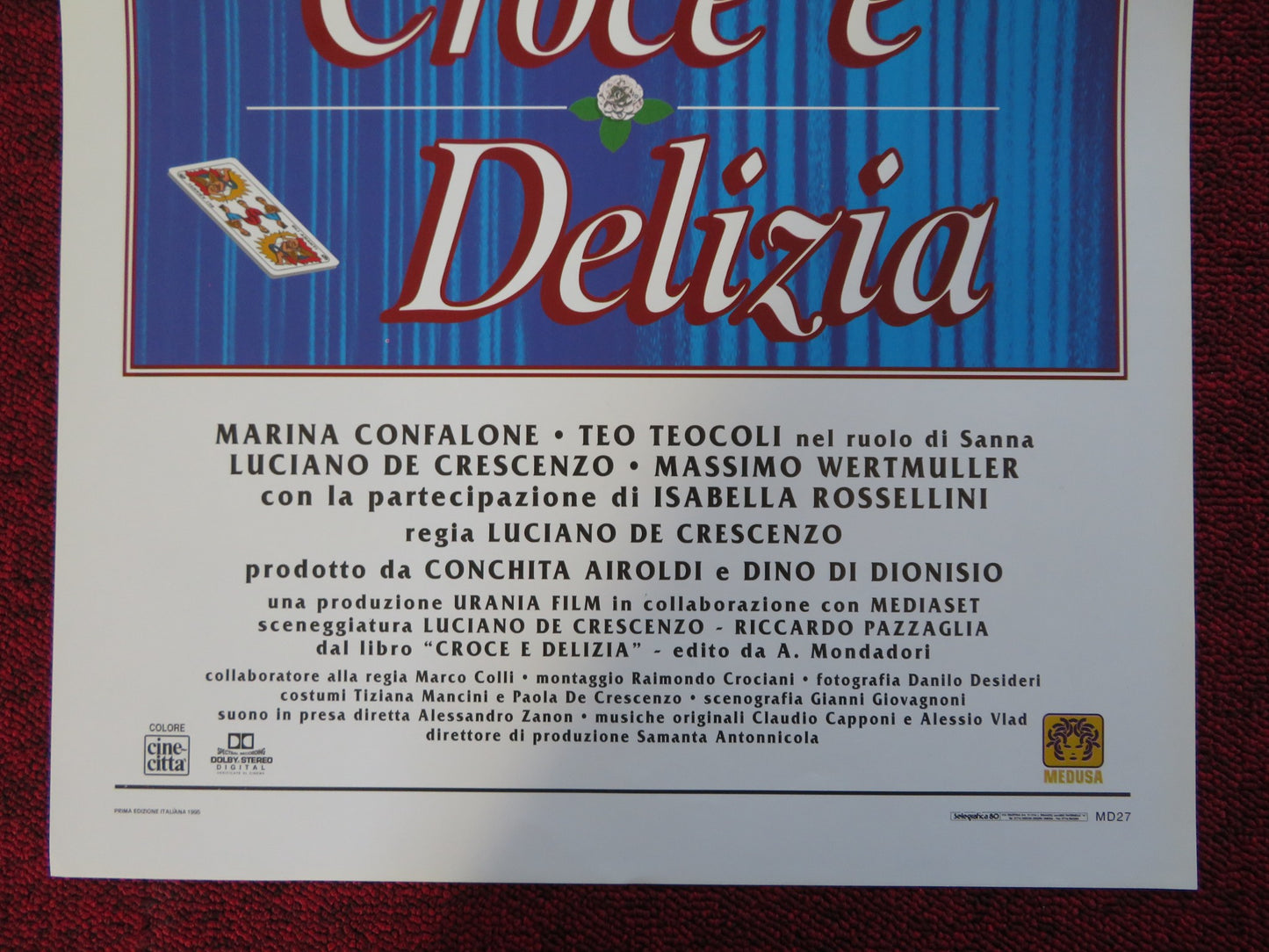 CROCE E DELIZIA ITALIAN LOCANDINA (27.5"x13") POSTER MARINA CONFALONE 1995