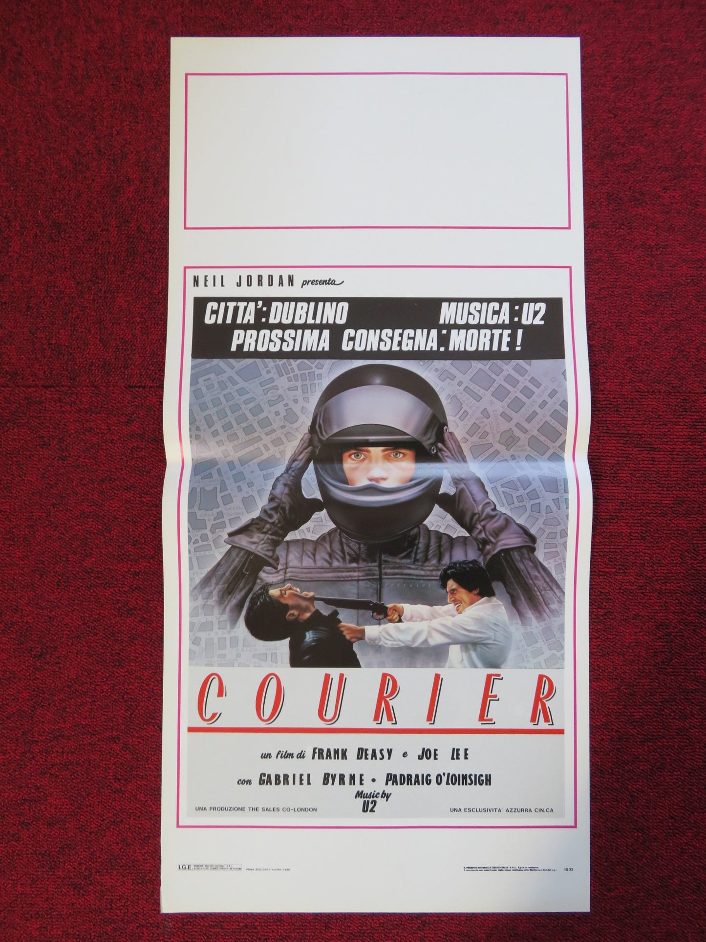 THE COURIER ITALIAN LOCANDINA (27.5"x13") POSTER GABRIEL BYRNE 1988