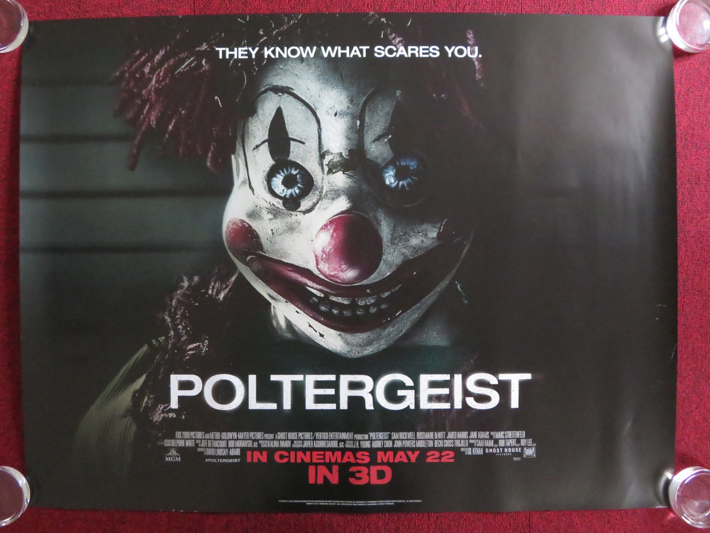 POLTERGEIST UK QUAD (30"x 40") ROLLED POSTER SAM ROCKWELL ROSEMARIE DEWITT 2015