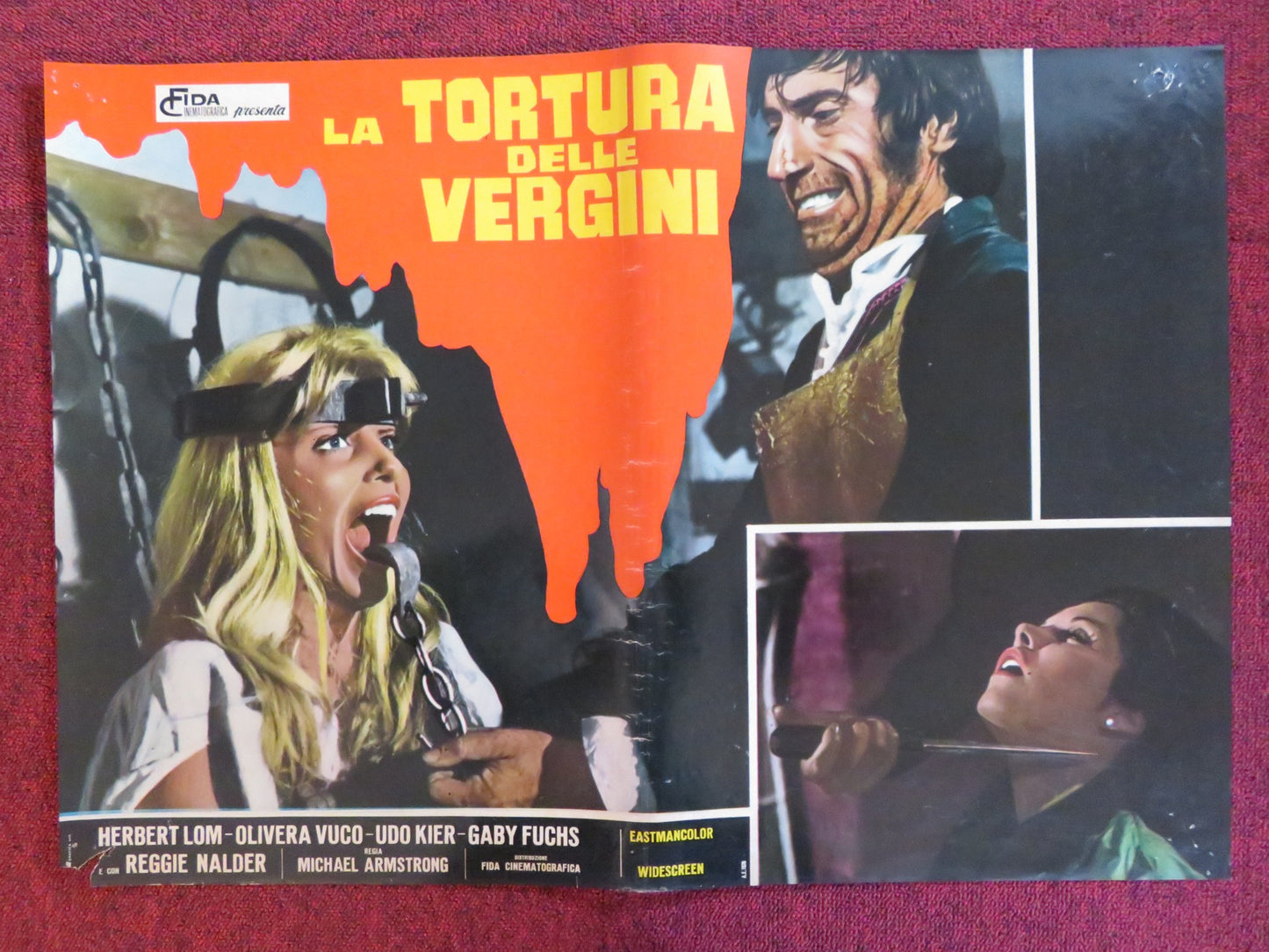 MARK OF THE DEVIL - B ITALIAN FOTOBUSTA POSTER HERBERT LOM UDO KIER 1970