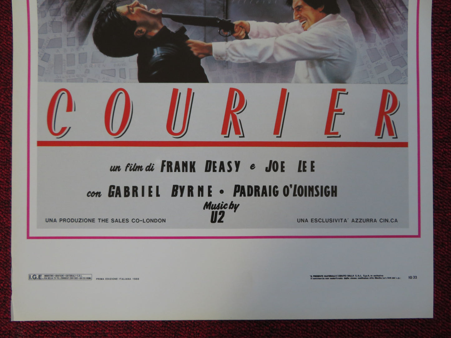 THE COURIER ITALIAN LOCANDINA (27.5"x13") POSTER GABRIEL BYRNE 1988