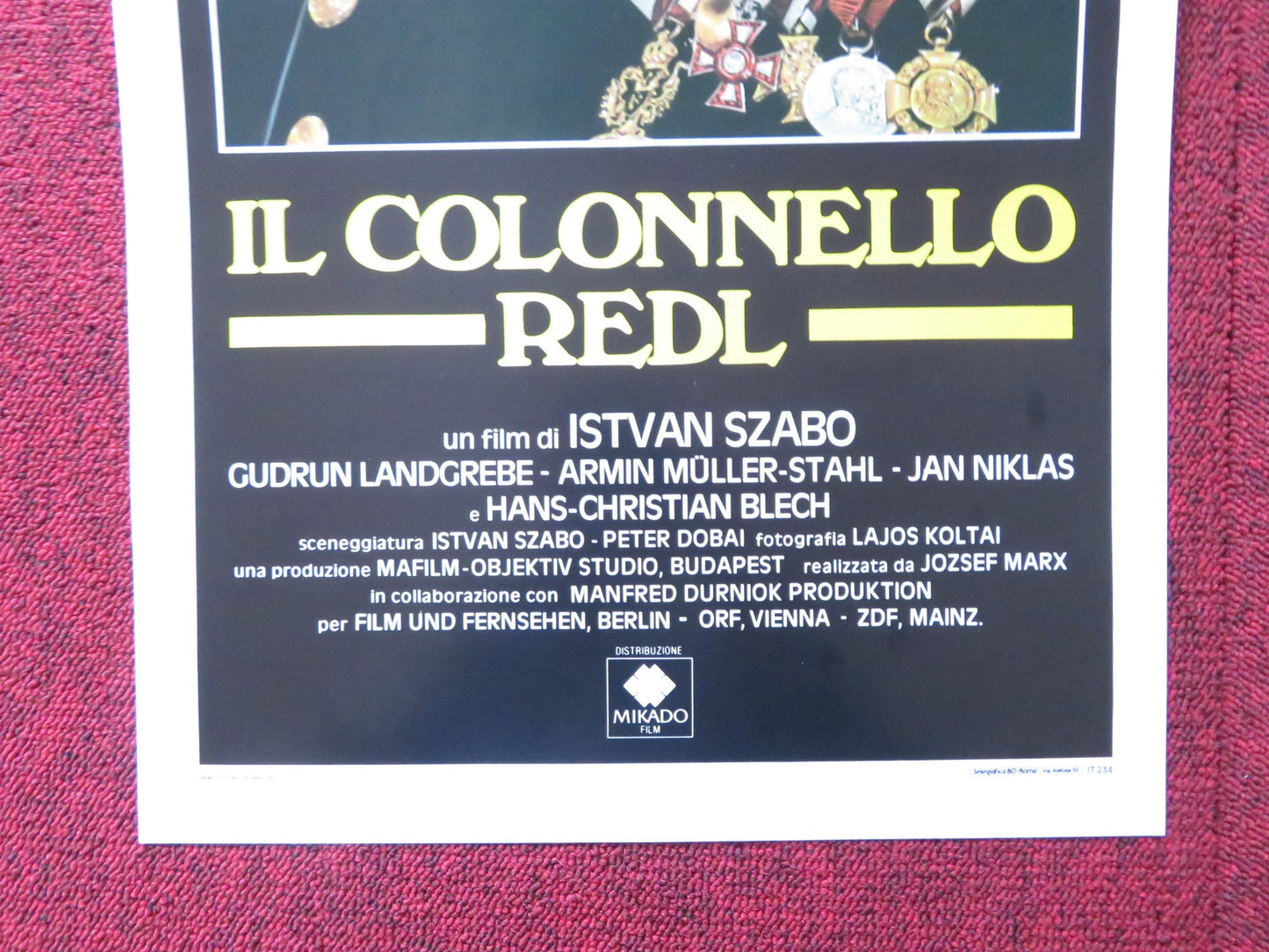 COLONEL REDL ITALIAN LOCANDINA POSTER KLAUS MARIA BRANDAUER 1988