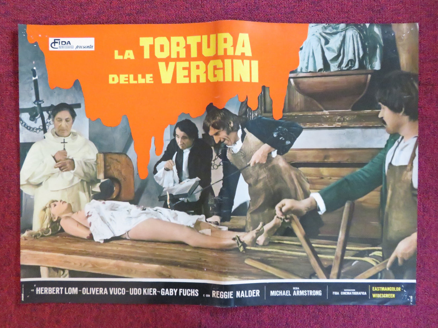 MARK OF THE DEVIL - C ITALIAN FOTOBUSTA POSTER HERBERT LOM UDO KIER 1970