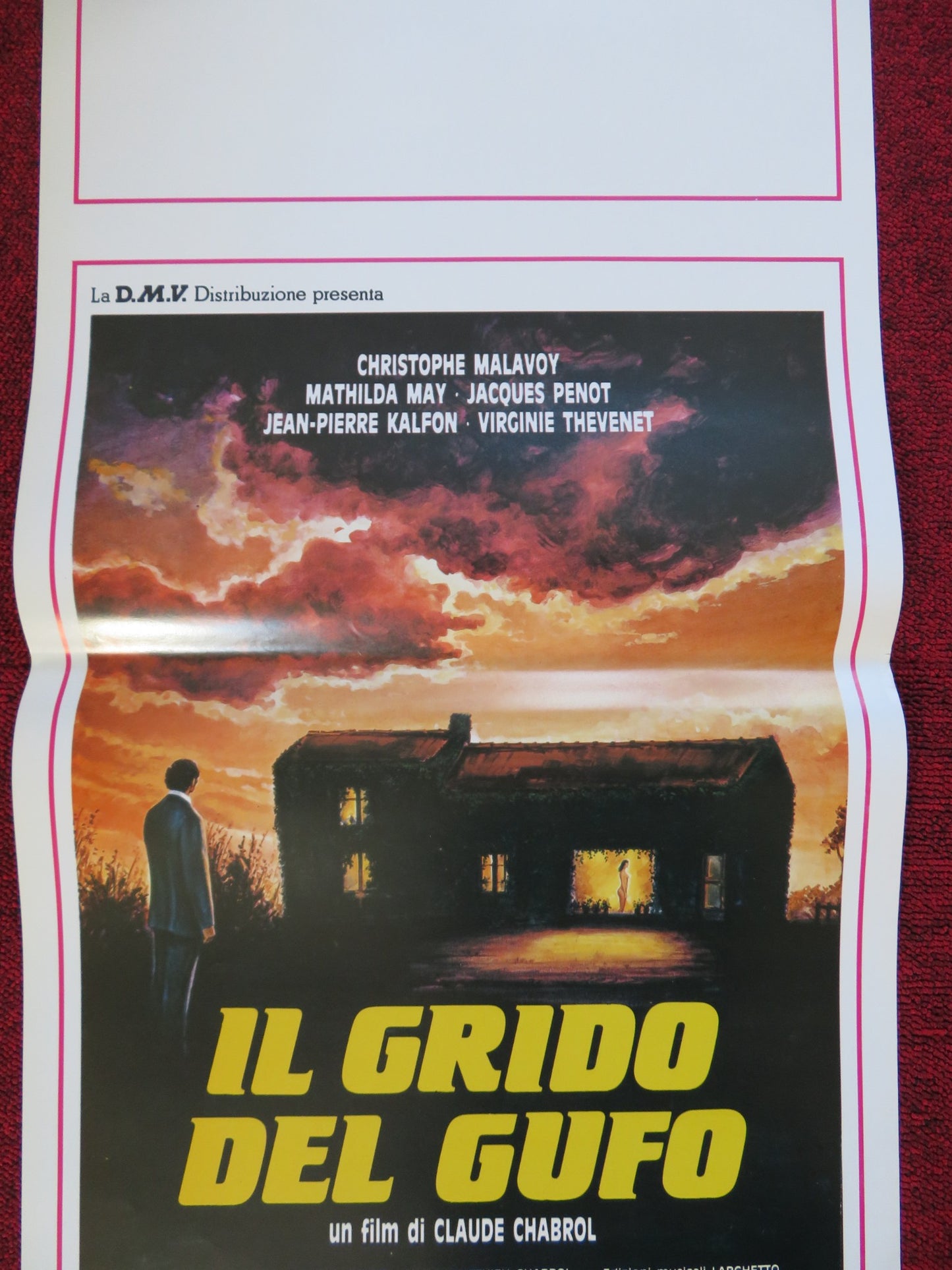 IL GRIDO DEL GUFO ITALIAN LOCANDINA (27.5"x13") POSTER CHRISTOPHE MALAVOY 1988