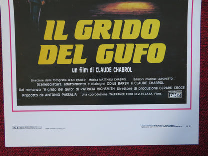 IL GRIDO DEL GUFO ITALIAN LOCANDINA (27.5"x13") POSTER CHRISTOPHE MALAVOY 1988