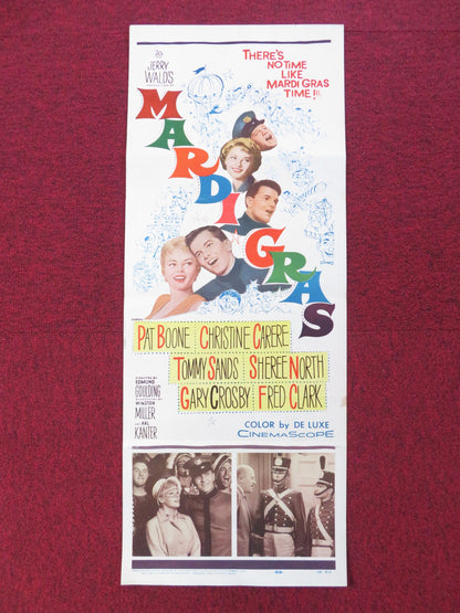 MARDI GRAS US INSERT (14"x 36") POSTER PAT BOONE CHRISTINE CARPERE 1958