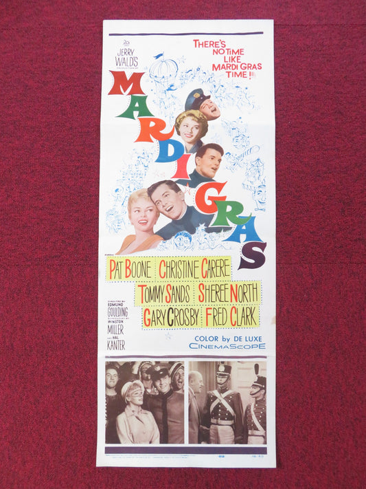 MARDI GRAS US INSERT (14"x 36") POSTER PAT BOONE CHRISTINE CARPERE 1958