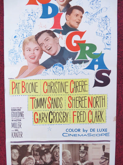 MARDI GRAS US INSERT (14"x 36") POSTER PAT BOONE CHRISTINE CARPERE 1958