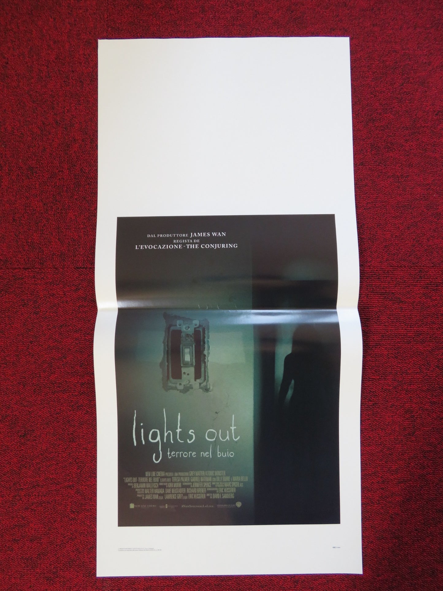 LIGHTS OUT - TERRORE NEL BUIO ITALIAN LOCANDINA (27.5"x13") POSTER PALMER 2016