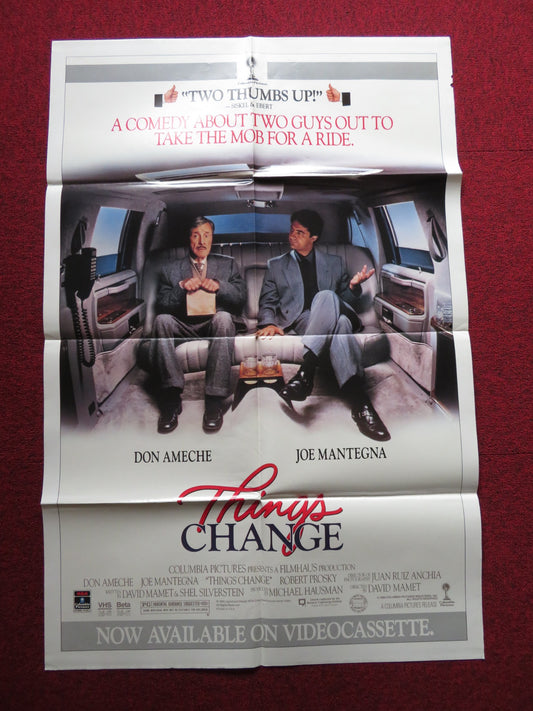 THINGS CHANGE VHS FOLDED US ONE SHEET POSTER DON AMECHE JOE MANTEGNA 1988