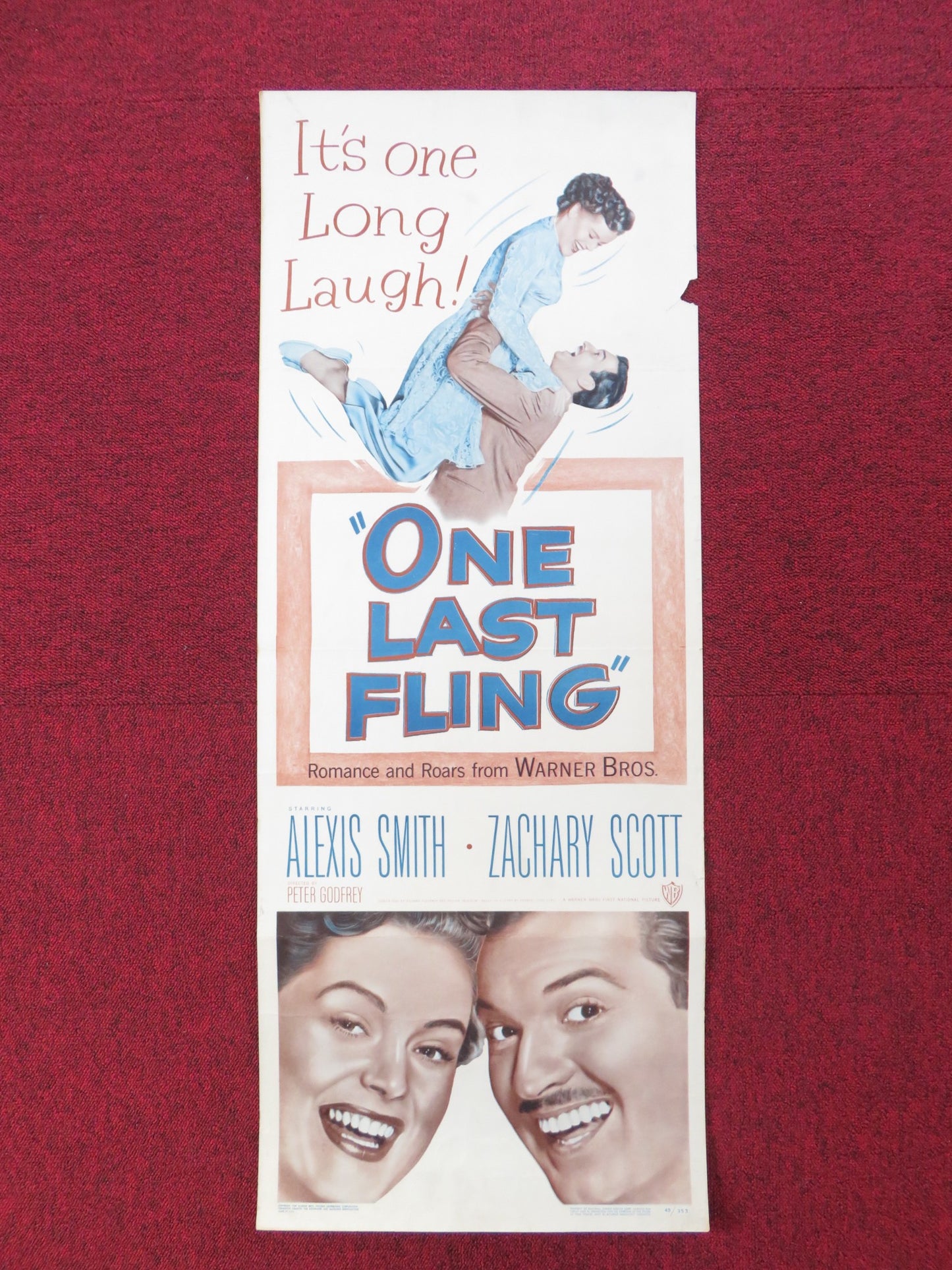 ONE LAST FLING US INSERT (14"x 36") POSTER ALEXIS SMITH ZACHARY SCOTT 1949