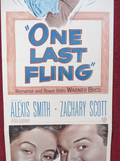 ONE LAST FLING US INSERT (14"x 36") POSTER ALEXIS SMITH ZACHARY SCOTT 1949