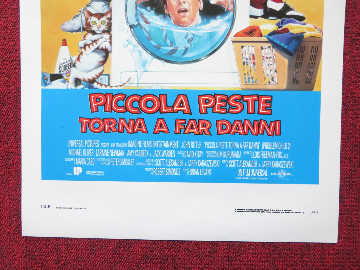 PROBLEM CHILD 2 ITALIAN LOCANDINA POSTER JOHN RITTER MICHAEL OLIVER 1992