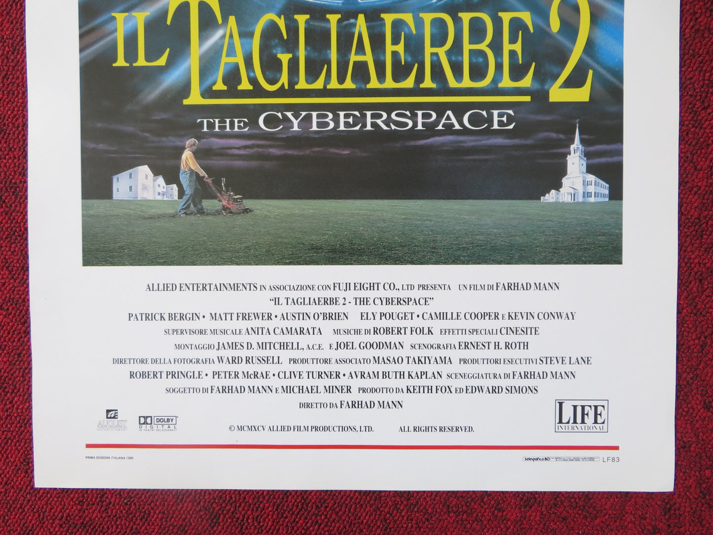 LAWNMOWER MAN 2: BEYOND CYBERSPACE ITALIAN LOCANDINA POSTER PATRICK BERGIN 1996