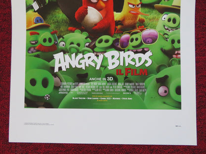 THE ANGRY BIRDS MOVIE ITALIAN LOCANDINA (27.5"x13") POSTER  JASON SUDEIKIS 2016