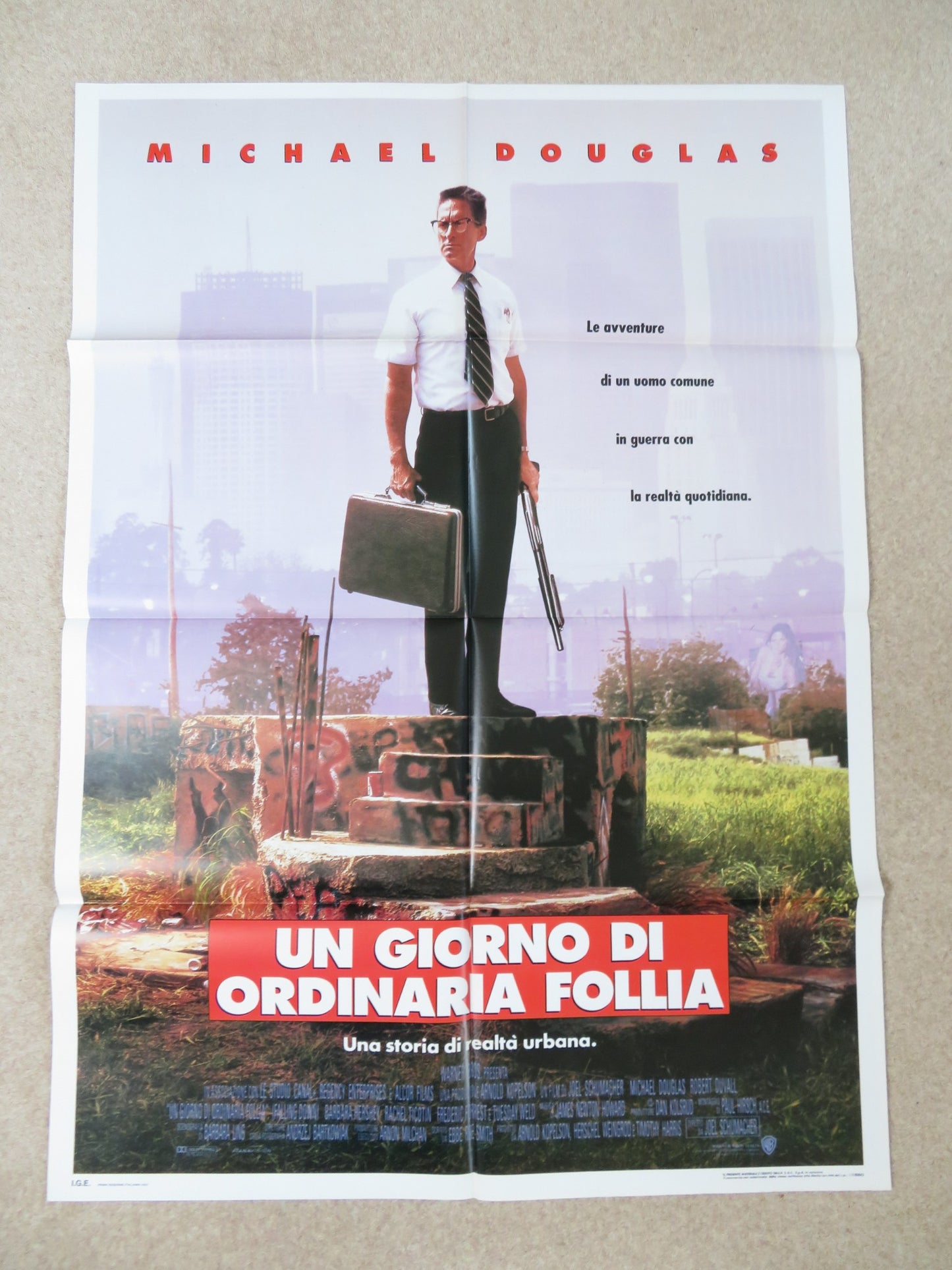 FALLING DOWN ITALIAN 2 FOGLIO POSTER MICHAEL DOUGLAS ROBERT DUVALL 1993