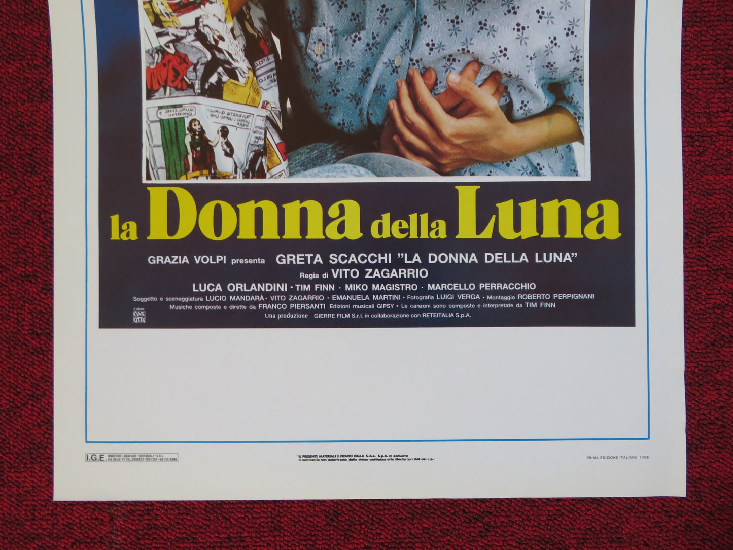 LA DONNA DELLA LUNA ITALIAN LOCANDINA (27.5"x13") POSTER GRETA SCACCHI 1988