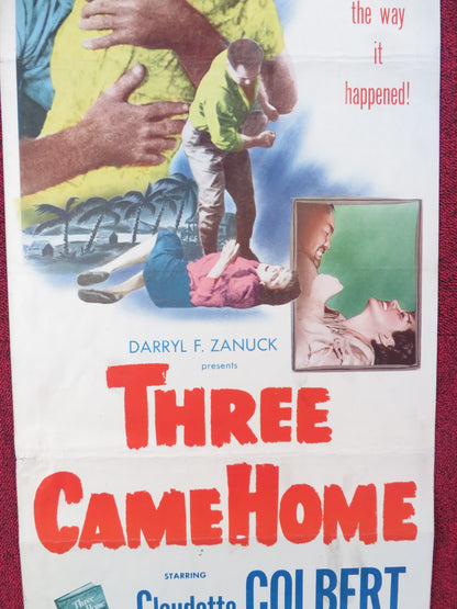 THREE CAME HOME US INSERT (14"x 36") POSTER CLAUDETTE COLBERT P. KNOWLES 1950