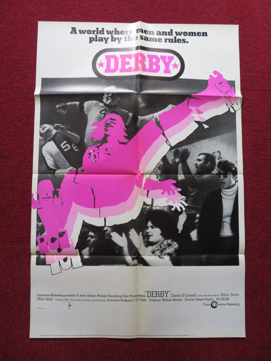 DERBY FOLDED US ONE SHEET POSTER CHARLIE O'CONNELL MICK SNELL 1971